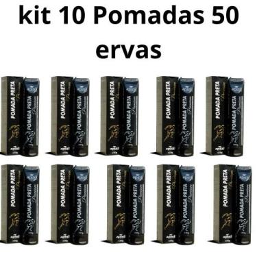 Imagem de KIT 10 Pomadas Preta Apinil Revenda Exclusiva com Benefícios de Recupe