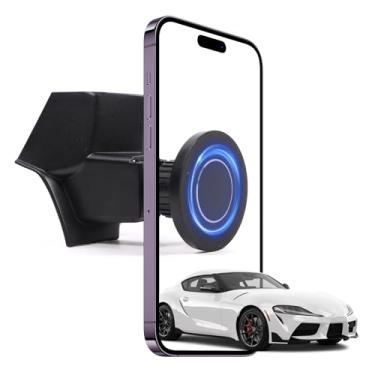 Imagem de CHEAYAR Suporte de telefone para carro compatível com Toyota Supra GR A90 A91 MK5 2019-2024 console central painel suporte de telefone suporte magnético acessórios de clipe de painel (modelo A)
