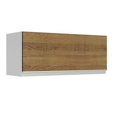 Imagem de Armário Aéreo Madesa Glamy 80 cm 1 Porta Suspensa - Branco/Rustic