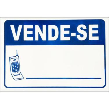 Imagem de Placa Aviso Sinalização Vende-se 30cmx20cm PVC - Jaime