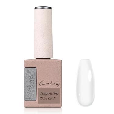 Imagem de Love easy Revestimento de base de borracha para unhas, esmalte de gel de cristal transparente para fortalecer a construção do ápice, reforçar, proteger unhas fracas danificadas irregulares U V duram
