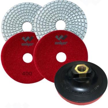 Imagem de 2 Lixa 400 Diamantada Porcelanato Granito Suporte - Anker do Brasil