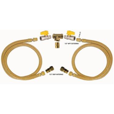 Imagem de kit duplo instalação gás encanado fogão forno cooktop nb14177 - MAQENG