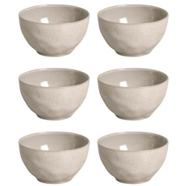 Imagem de 6 Bowls de Cerâmica Off White 558ml Tigelas Porto Brasil Caldos Massas Orgânico Latte
