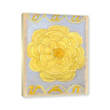 Imagem de NHLDZYH Moldura de champanhe. Pôster Hilma Af Klint, (Caos Primordial, nº 24), reproduções de pinturas famosas, imagem de arte abstrata para sala de estar quarto decoração de casa. 40 x 50 cm-15,8 x