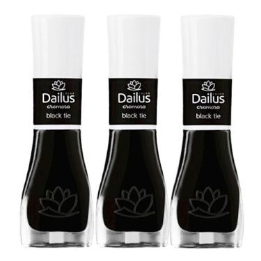 Imagem de Kit 3 Esmalte Dailus Color Cor Black Tie com 8ml