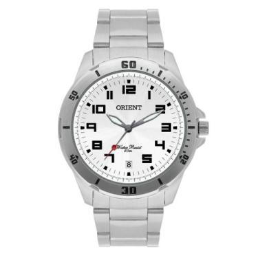 Imagem de Relógio Masculino Orient MBSS1155A Prateado com Números, Branco