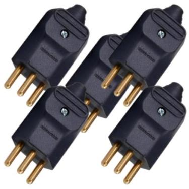 Imagem de Kit 5 plugue macho 2p+t 20a pt com prensa cabo margirius