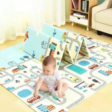 Imagem de Tapete Térmico Infantil Atividades Dupla Face Dobrável 150x200cm Original Baby Toys ® (Carros)