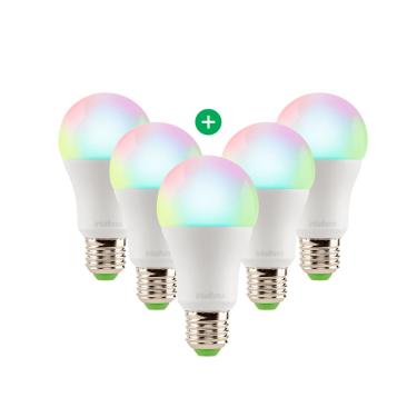 Imagem de Kit Lâmpada Smart Wi-Fi EWS 410 Intelbras - 5 unidades