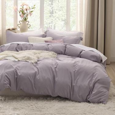 Imagem de Capa de edredão Bedsure Dusty Purple Twin/Twin XL pré-lavada