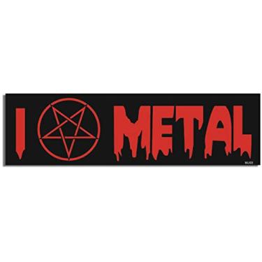 Imagem de Gear Tatz - I (Love, Satan Symbol Instead IF Heart) Metal - Ventilador de Heavy Metal - Adesivo de para-choque - 7,6 x 25,4 cm - Feito profissionalmente nos EUA - Vinil ou Decalque Magnético