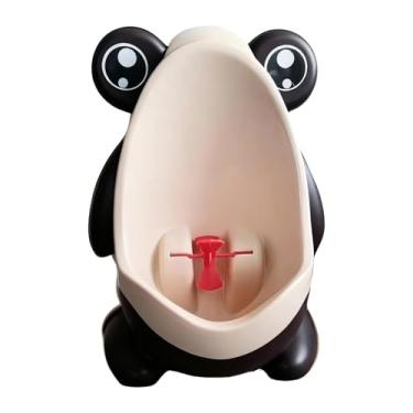 Imagem de MERIGLARE Mictório infantil para treinamento de uso do banheiro com alvo em formato de sapo, mictório infantil portátil fofo para treinamento de xixi para, Marrom