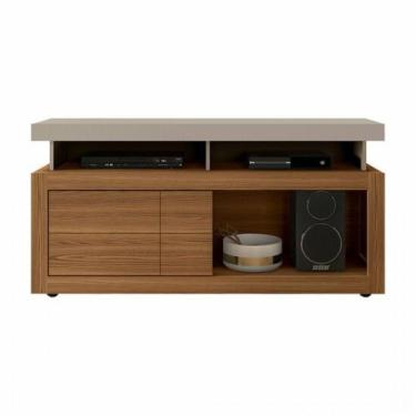 Imagem de Rack Bancada Verano 1 Porta de Correr DJ Móveis, Gris/Carvalho