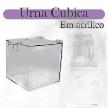 Imagem de Urna Acrílico Sorteio Caixa Sugestões Cubo 30 Cm X 30 Cm