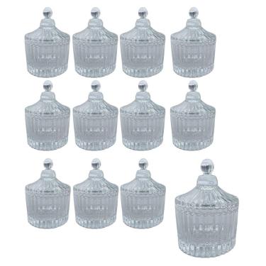 Imagem de Kit 12 Mini Potiche Pote Bomboniere Baleiro De Vidro Velas