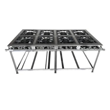 Imagem de Fogão Industrial 8 Bocas Duplas 30x30 P7 em Aço Inox Leona