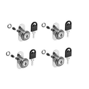 Imagem de 04 Fechadura Pressão Porta de Correr 22mm 24,5mm 32mm Móveis - Hardt /