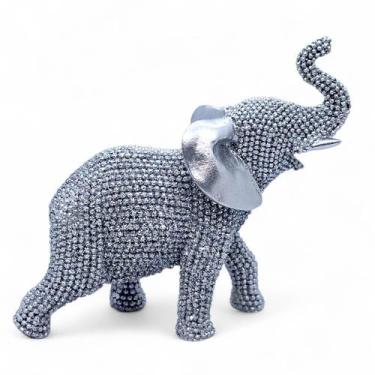 Imagem de Estátueta Elefante Prata com Detalhes Brilhantes 11 cm - Flash