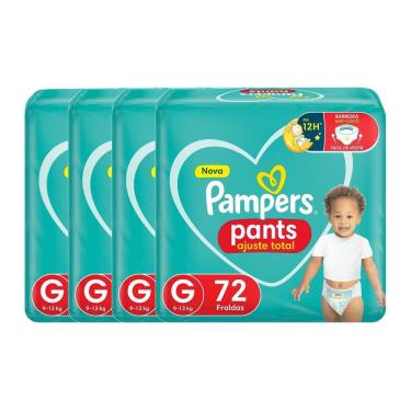 Imagem de Kit 4 Fralda Pampers Pants Ajuste Total Tamanho G com 72 Unidades