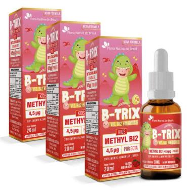 Imagem de Kit 3x B-Trix Kids Methyl B12 (Vitamina B12 4,5 mcg) Sabor Morango 20m