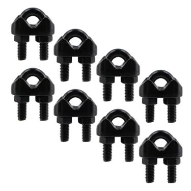 Imagem de Wealrit 8 peças de grampos de cabo de aço inoxidável M5 U parafusos grampos de fio fixadores universais cabo corda molusco conector clipe para trilhos de cabos