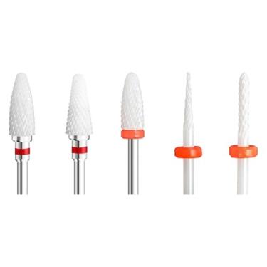 Imagem de 5 peças de cerâmica para arte de unhas, cortador rotativo, aparelho de limpeza para manicure, acessórios de máquina de trituração de unhas, ferramenta de gel de unha