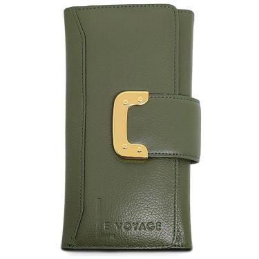 Imagem de Carteira De Couro Feminina Grande Para Cartões Documentos