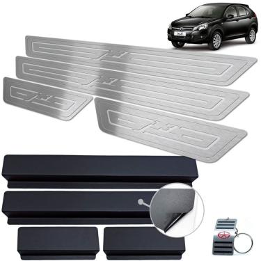 Imagem de Soleira Em Aço Inox Jac J3 2010 A 2015 Prata Baixo Relevo