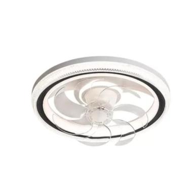 Imagem de Luminária Ventilador De Teto Led 3 Cores C/Controle Remoto Estrutura Branco Pás Transparente Diâmetro 49 Frequência 50/60hz Material Das Pás Acrílico Quantidade De Pás 7 110v/220v