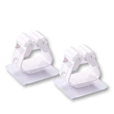Imagem de Kit 2 Suportes de Parede Multiuso para Vassouras, Rodos e Utensílios Domésticos (Branco)