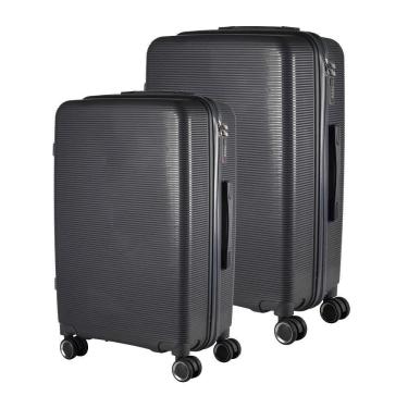 Imagem de Kit Mala 23Kg + Mala 10Kg Polipropileno Inquebrável Grafite