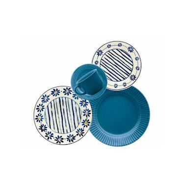 Imagem de Aparelho de Jantar e Lanche 20 Peças Biona Jardim das Margaridas em Cerâmica – Estampado
