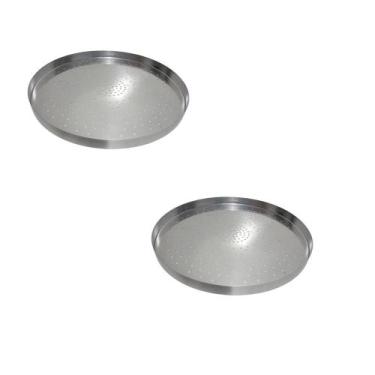 Imagem de Kit 02 Formas de Pizza 35cm com furos em Alumínio ABC