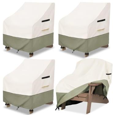 Imagem de Owlcover Pacote com 4 capas de cadeira para ambientes externos, 81 cm L x 91 cm P x 91 cm, capa de cadeira Adirondack resistente 600D, capas de móveis para ambientes externos para gramado/jardim Chiar