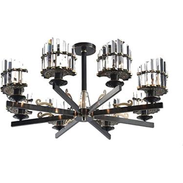 Imagem de Lustres de teto Lustres de cristal Lustres de cristal Estilo nórdico Sala de estar Sala de jantar Quarto Lâmpada Simples Moderno Personalidade criativa Lustre de cristal de latão (Cor: Doura