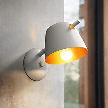Imagem de Luminárias de parede para sala de estar Luminária de parede de metal de cabeceira Luminária nórdica interna para sala de estar Quarto Restaurante Lâmpadas de placa E27
