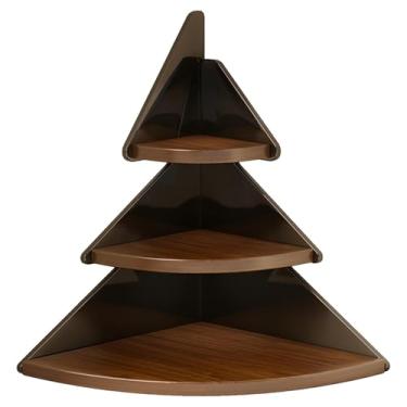 Imagem de KiBcsLic Prateleira de canto de madeira acrílica, suporte para copos, pratos, organizador multiuso para balcão de cozinha, prateleira de exposição para armário