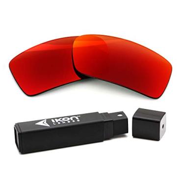 Imagem de IKON LENSES Lentes de reposição para Oakley Gascan - opções polarizadas e não polarizadas, Vermelho espelhado, Gascan