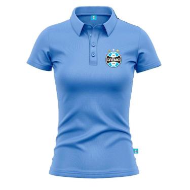 Imagem de Camiseta Polo Feminina Grêmio Oficial Piquet Escudo-Feminino