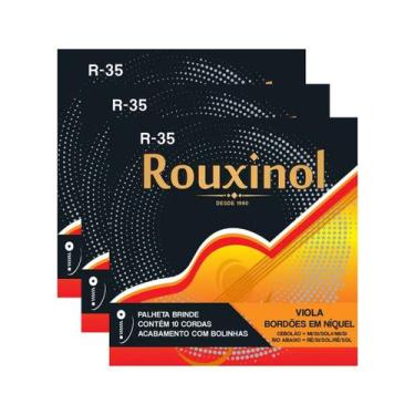 Imagem de Kit 3 Encordoamento Viola Máxima R35 Rouxinol + Brinde