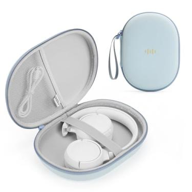 Imagem de Capa rígida para fone de ouvido JBL Tune 520BT/510BT/500BT/720BT/Bose/Soundcore Anker/BERIBES/KVIDIO/TOZO/JLab, bolsa organizadora de viagem portátil universal ultrafina (azul claro)