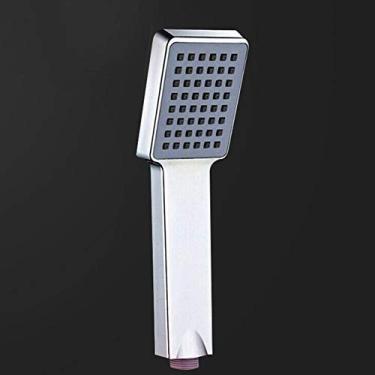 Imagem de WYUYIWH Chuveiro 1 pç universal portátil cromado pressão de economia de água chuva chuveiro de mão quadrado chuveiro de mão para banheiro chuveiro