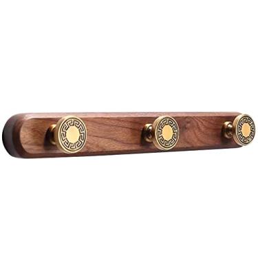Imagem de Cabideiro de parede ganchos de parede gancho de parede com ganchos de 3/5/6 ganchos de madeira trilho para pendurar casacos roupas jaqueta (cor: marrom, tamanho: 30 * 3,8 * 3,1 cm)