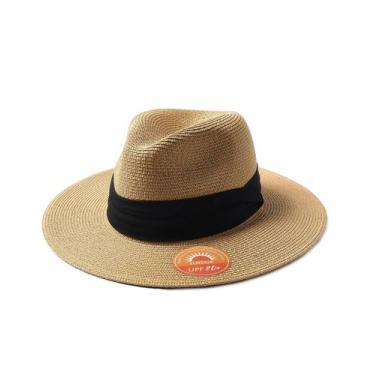 Imagem de Chapéu de sol FURTALK Panama Hat de aba larga Fedora Straw UPF 80+