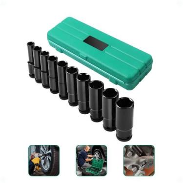 Imagem de Kit Mecânico Soquete Longo Sextavado Impacto 1/2 10 Pcs 8-24mm Cromo-V