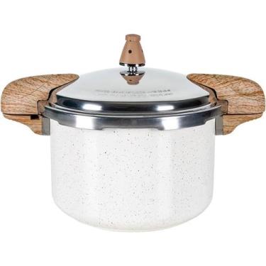 Imagem de Panela de Pressão Antiaderente com Fundo de Indução 5,4L Vanilla BRINO