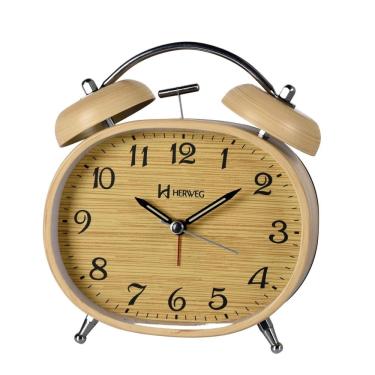 Imagem de Despertador Quartz Herweg Ref: 2717-324 Estilo Madeira Campainha