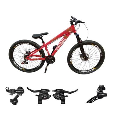 Imagem de Bicicleta 26 VikingX T25 24v Freeride Cambios e Trocadores Shimano Indexados Pneu Balão Flame-Unissex