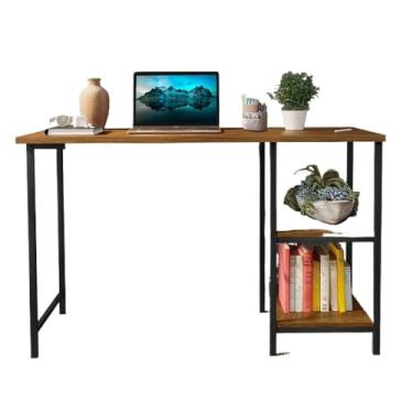 Imagem de Escrivaninha Mesa Office Estudo Estilo Industrial 110cm KLM Móveis(Preto/Imbuia)